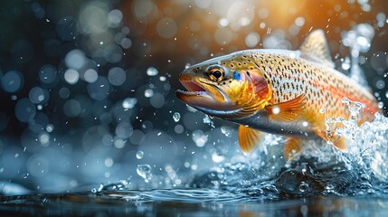 Catching Bait: Jumping Rainbow Trout in Port Hope, Ontario, Canada