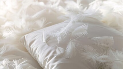 Obraz premium Close-up of a luxurious white pillow stuffed