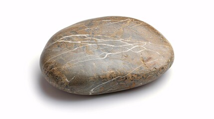 Obraz premium Flat skipping stone with subtle veins on a white background
