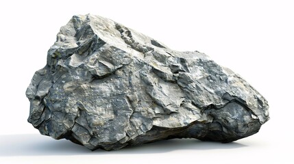 Smooth gray rock on a clean white background