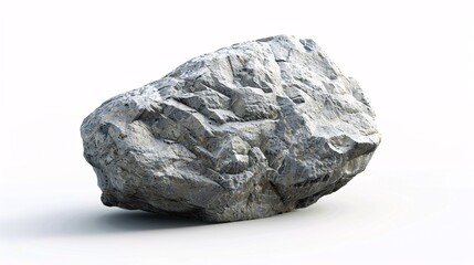 Obraz premium Smooth gray rock on a clean white background