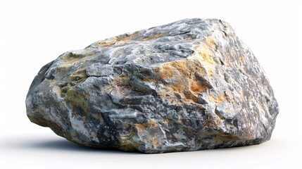 Obraz premium Smooth gray rock on a clean white background