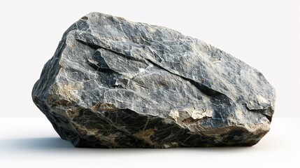 Smooth gray rock on a clean white background
