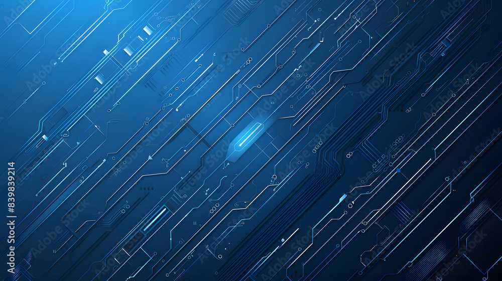 Aufkleber blue circuit board with copy space text for technology and design blogs