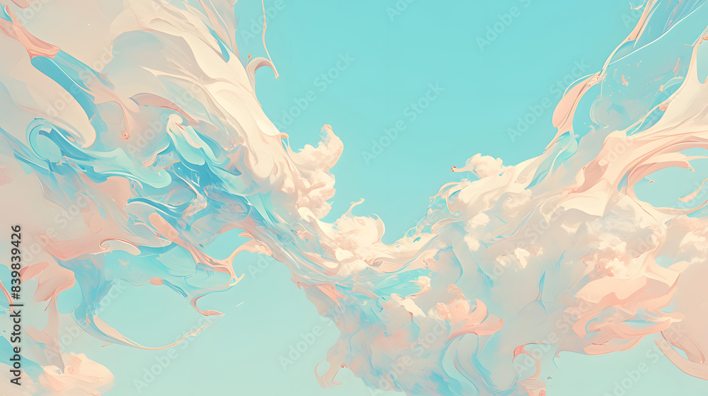 Poster Abstract White Clouds with Copy Space Text for Design and Art Blogs