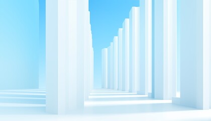 Obraz premium white pillars in blue background