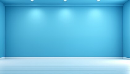empty room with blue wall