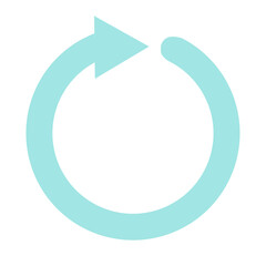 ループをイメージした矢印のアイコン（水色）