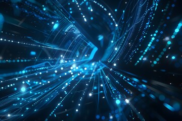 Fototapeta premium Immersive Blue Dot Array Perfect for Futuristic Themes