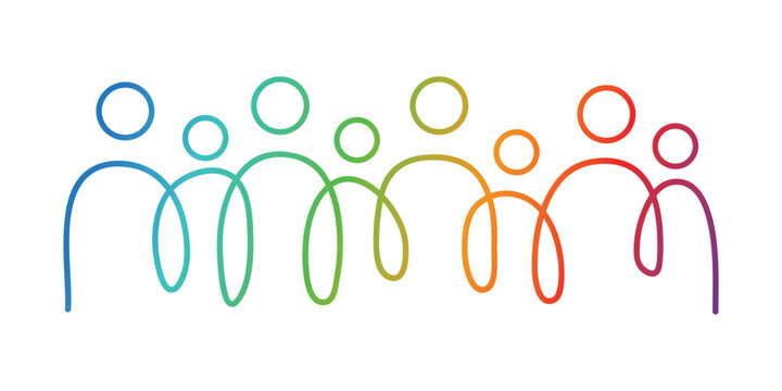 Hand drawn Inclusion and diversity colorful gradations.Vector illustration