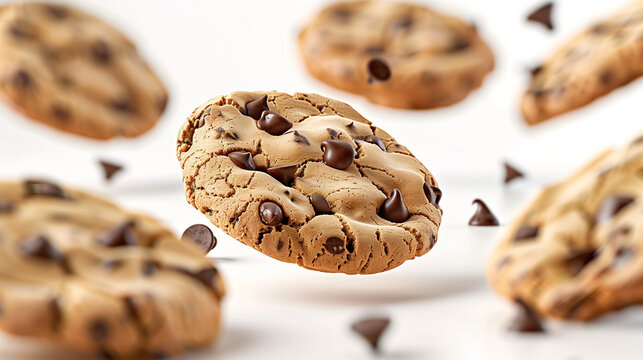 Digital Rendering of Chocolate Chip Cookies on White Background