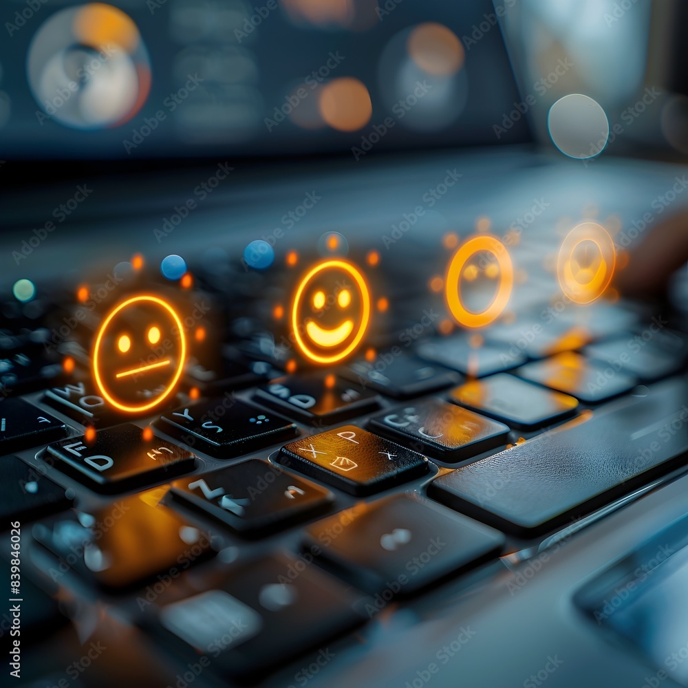 Poster analyzing digital sentiment and customer feedback through technology networking and communication in