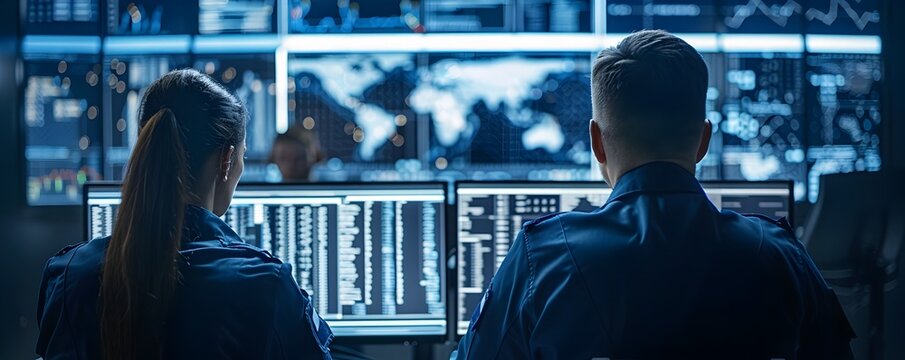 Security Team Conducting Live Drill to Test Network Defenses in Business Technology Networking and Communication Concept