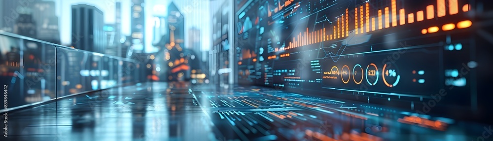 Poster ai driven analytics dashboard for strategic business meetings and digital communication