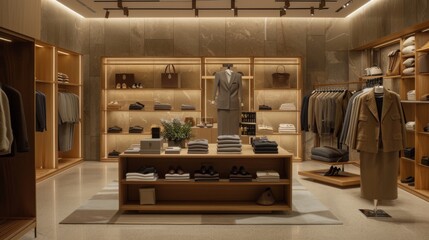 Luxury Fashion Boutique: Exclusive Designer Clothing, Shoes & Accessories in High-End Retail Setting