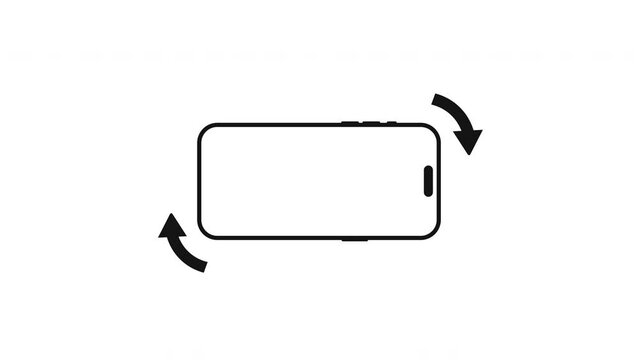 Rotate your phone device rotation symbol 2d animation white background V2