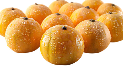 Fresh Juicy Honeydews with Water Droplets Isolated on White Background