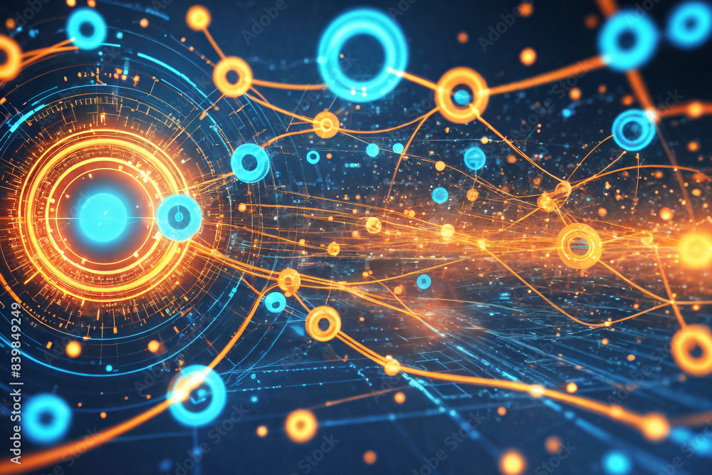 Poster point line surface link internet technology big data background