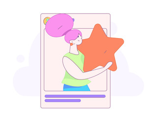 Virtual characters social communication concept business flat vector hand drawn illustration
