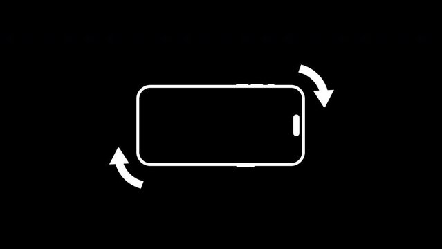 Phone device rotation symbol 2d animation black background V2