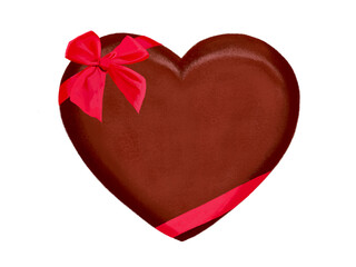 バレンタインチョコ（赤リボン付き）コピースペース