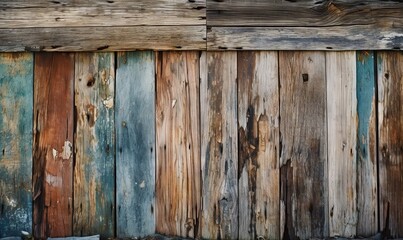 Obraz premium Close-up of Wooden Wall, Royan, Charente-Maritime, France