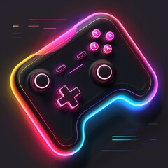 Gaming App Icon A 3D joystick with dynamic action lines. Utilize bold blacks and vibrant primary colors for a playful and energetic vibe., AI Generative