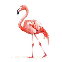 Obraz premium pink flamingo isolated on white