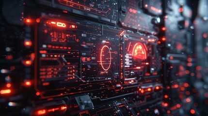 Obraz premium Futuristic Design with Digital Elements 