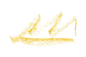 yellow pencil strokes isolated on transparent background
