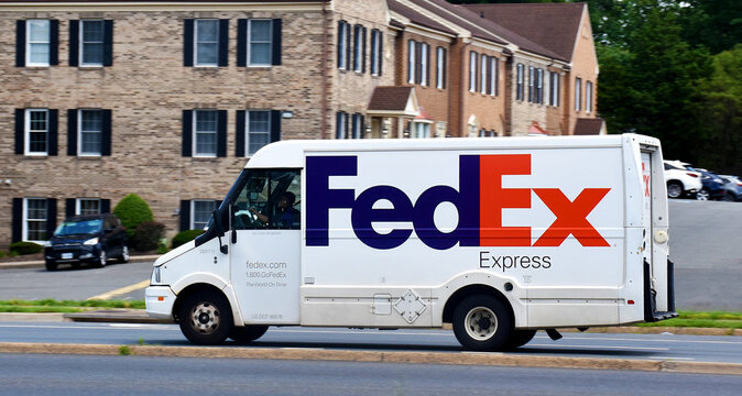 A Box Truck of FedEx Transport Company, Manassas, Virginia, USA