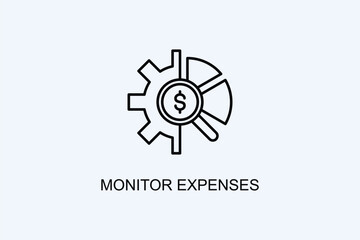 Monitor Expenses Vector Icon Or Logo Illustration