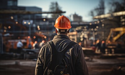 Construction project workers on site