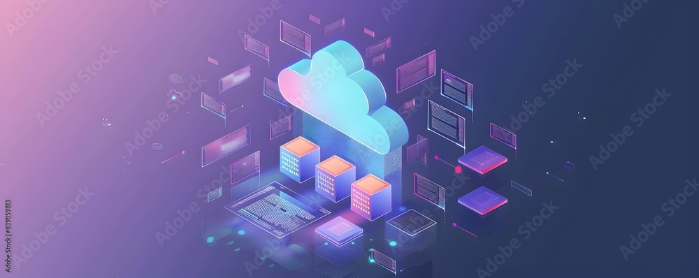 Poster Visualizing the Cloud Process with Files and Applications Moving to Cloud Servers Cloud Computing Concept