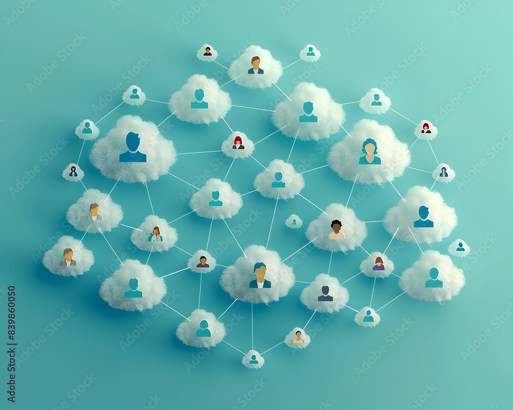 Poster secure cloud network connecting remote workforce to corporate systems