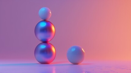 Colorful abstract spheres on gradient background