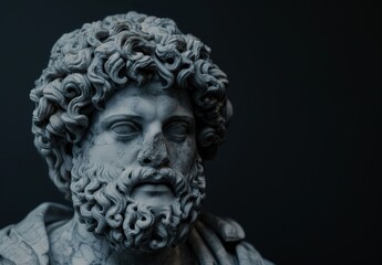 Weathered ancient marble statue head