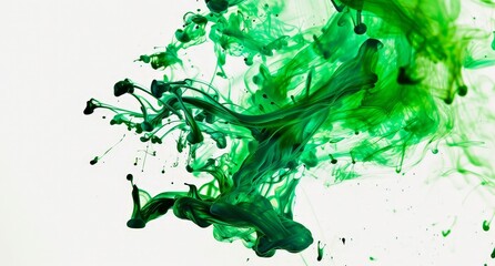 abstract green ink splash