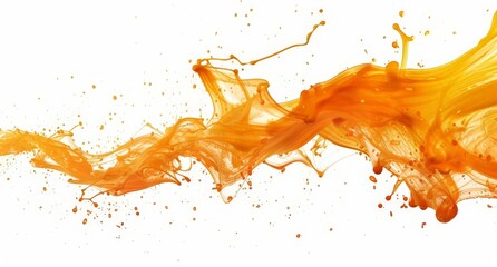 Naklejka premium Vibrant orange liquid splash