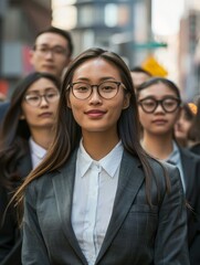 Fototapeta premium group of young asian professionals in business attire