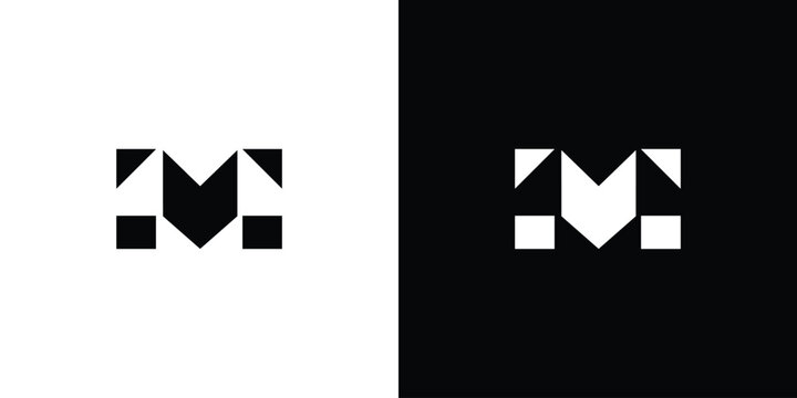 Modern and strong letter M initials logo design
