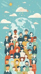 Graphic Illustration of World Population Day