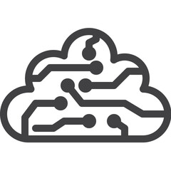 Cloud board outline icon on white background
