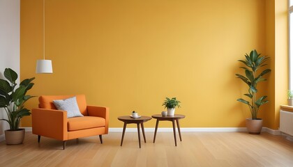 Frame mockup, ISO A paper size. Living room poster mockup. Modern interior design. Living room Interior mockup with house background. 3D render