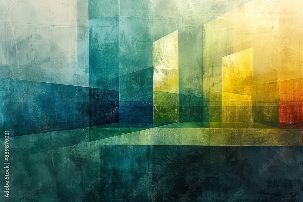 Poster abstract geometric pattern with warm hues - a visually striking abstract artwork with geometric patt