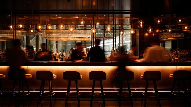 contemporary blurred bar interior