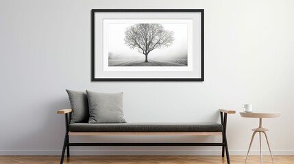sleek minimal interior frame mockup