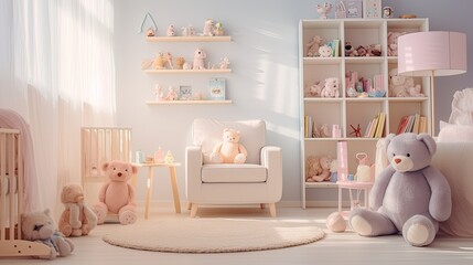 crib blurred nursery interior