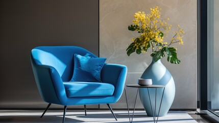 chair blue design elements
