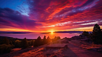 Fototapeta premium hues sun shining through clouds